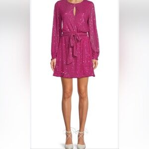 Elegant Pink Sequin Dress( missing belt)